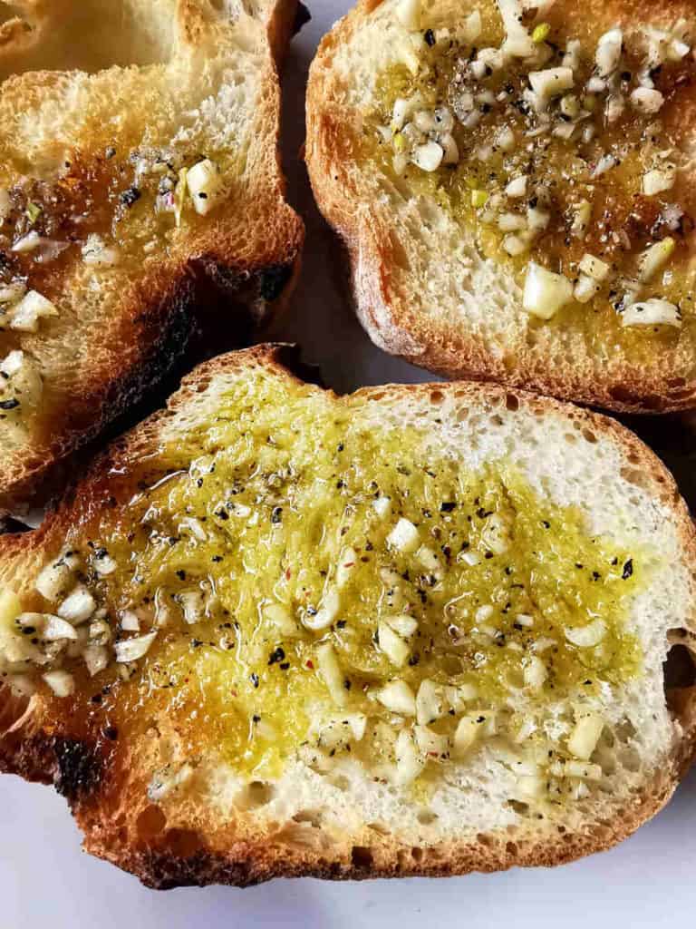 bruschetta bread with oil and garlic