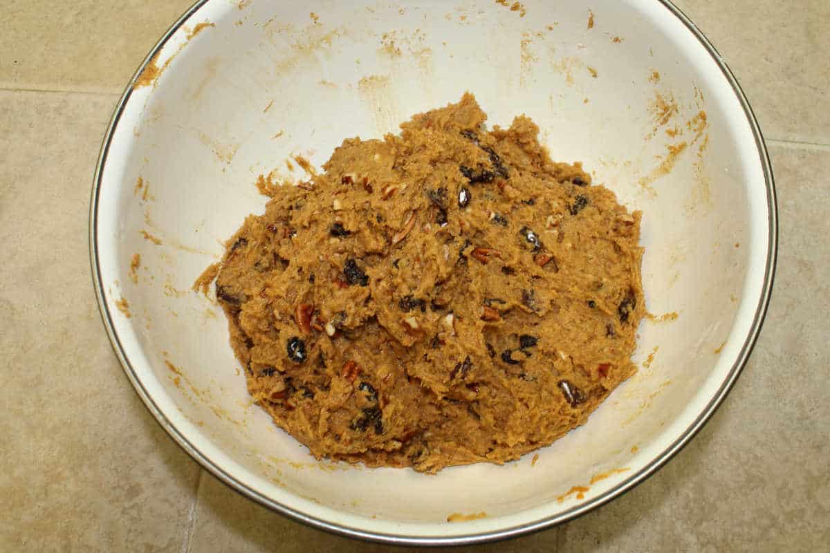 muffin mixture ready for the pan