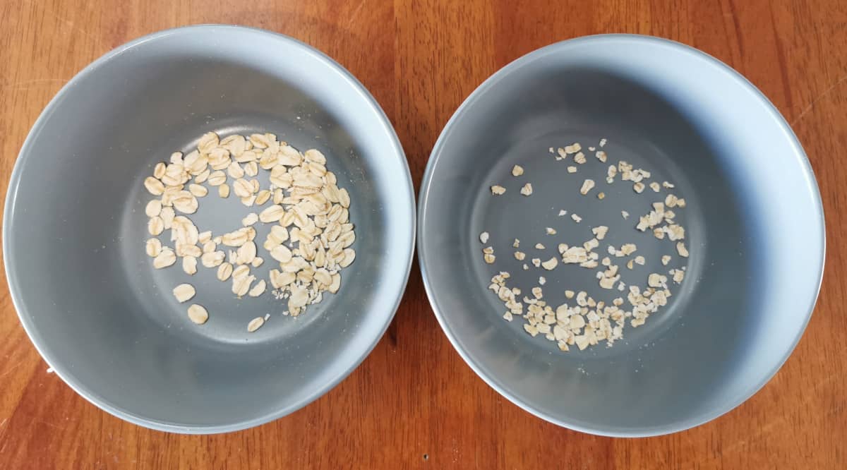 Comparision of rolled oats and quick oats