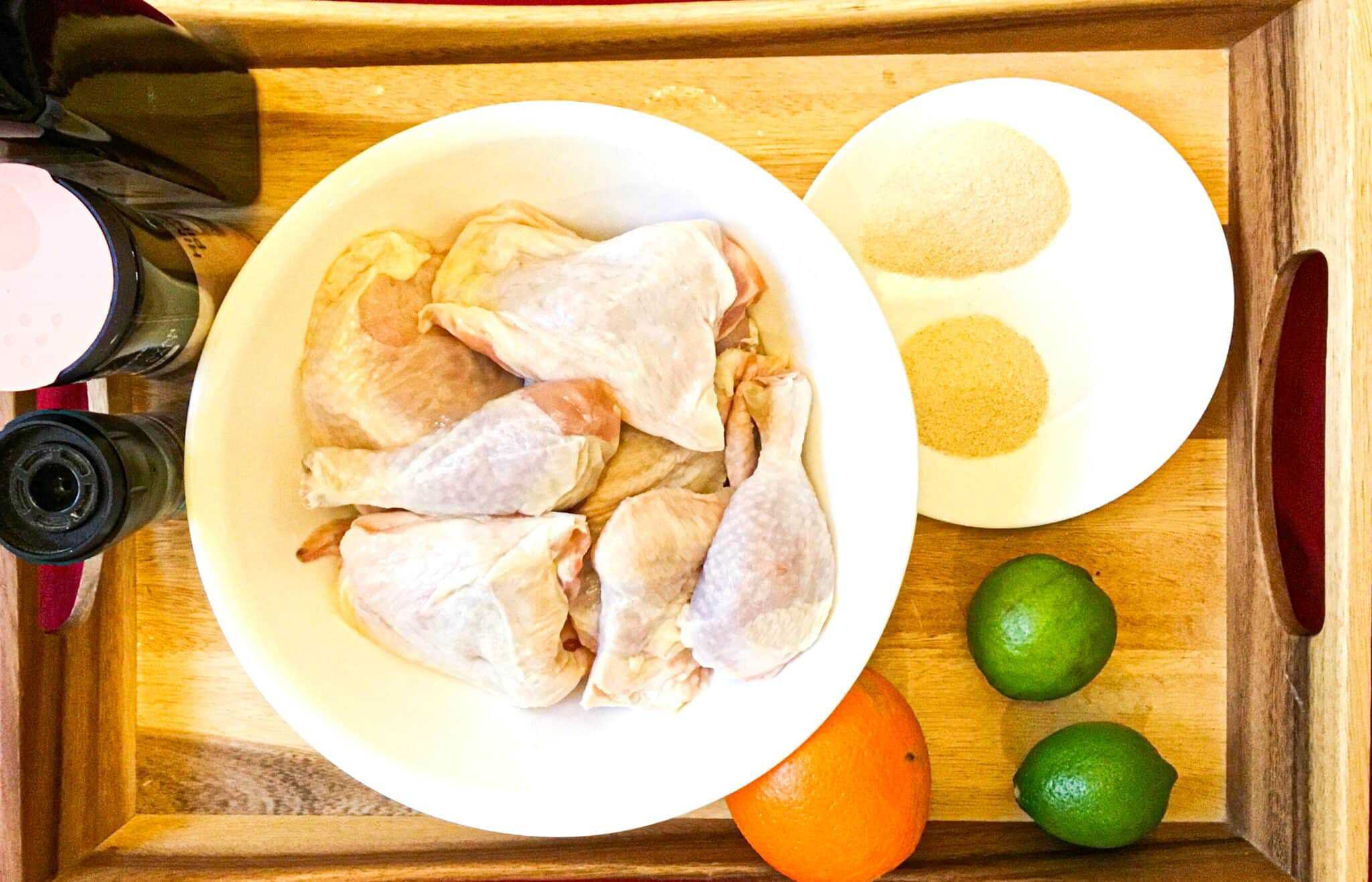 Ingredients for the sweet and sour chicken.